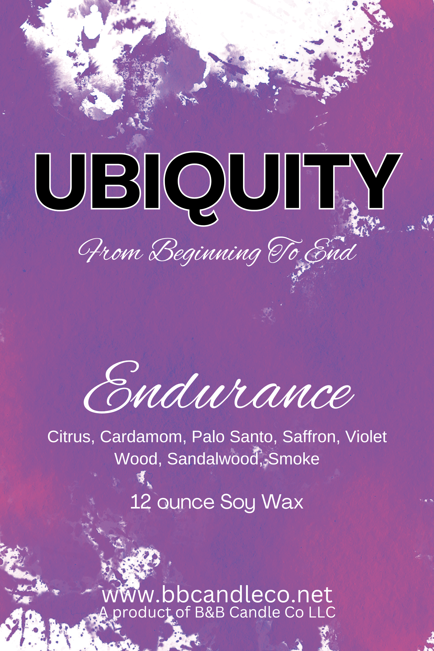 Ubiquity Endurance Scented Candle 12oz Black Matte Wood Lid 2 Wicks