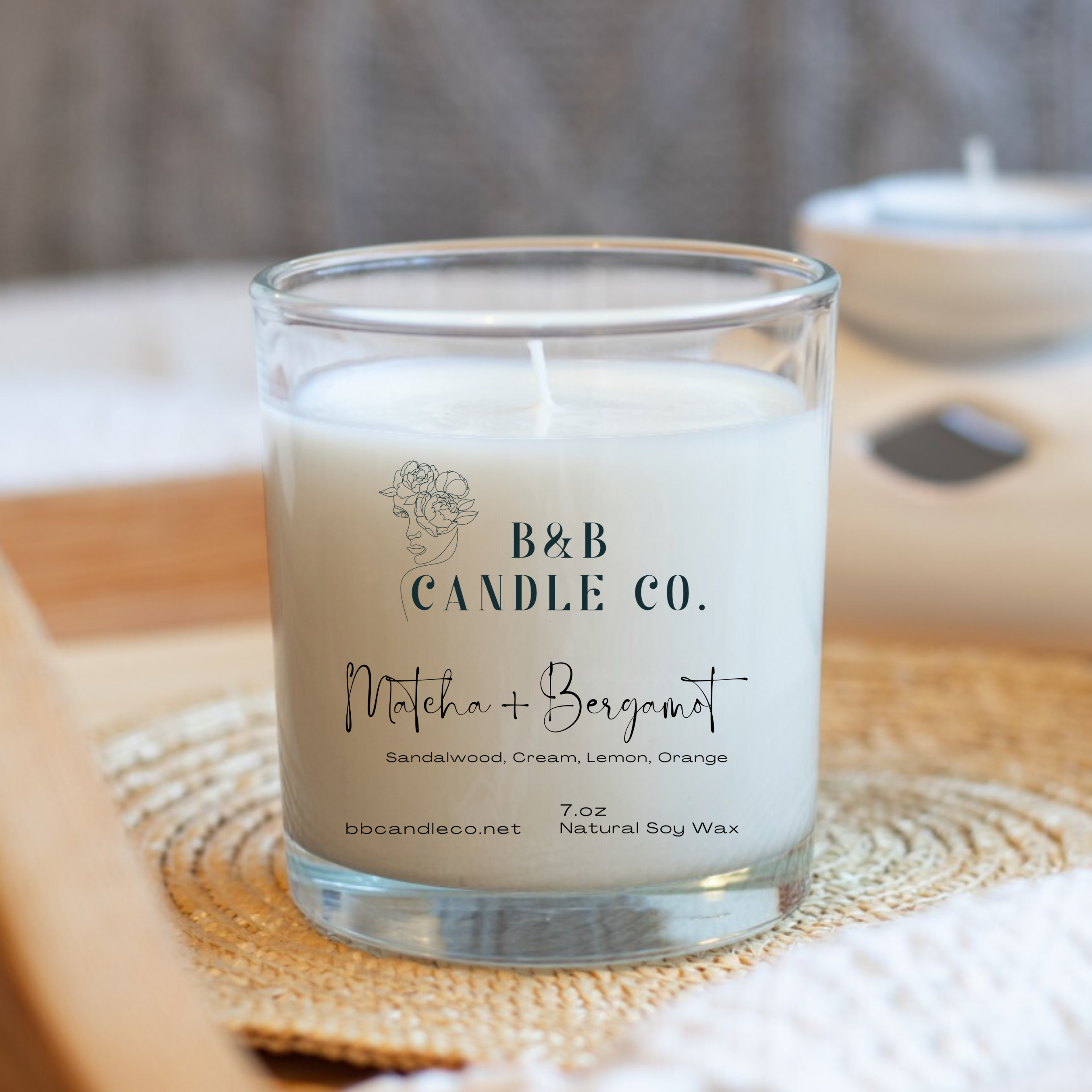 Matcha Bergamot Tea Scented Candle | Bright Citrus and Earthy Tea Blend for Relaxation
