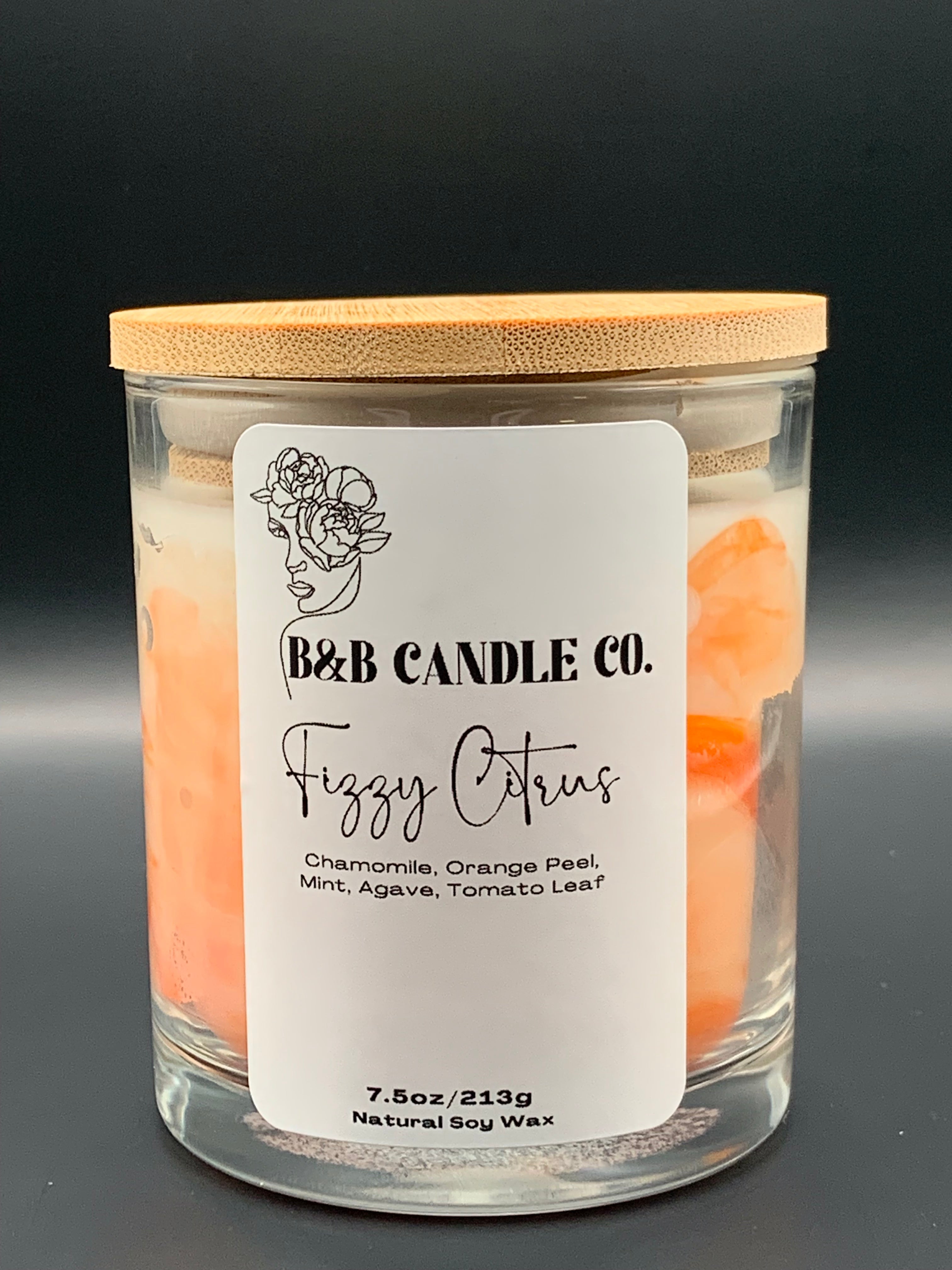 Fizzy Citrus Soy Candle | Zesty Lemon & Sweet Orange & Sparkling Aroma | 7.5 oz Hand-Poured Luxury Candle