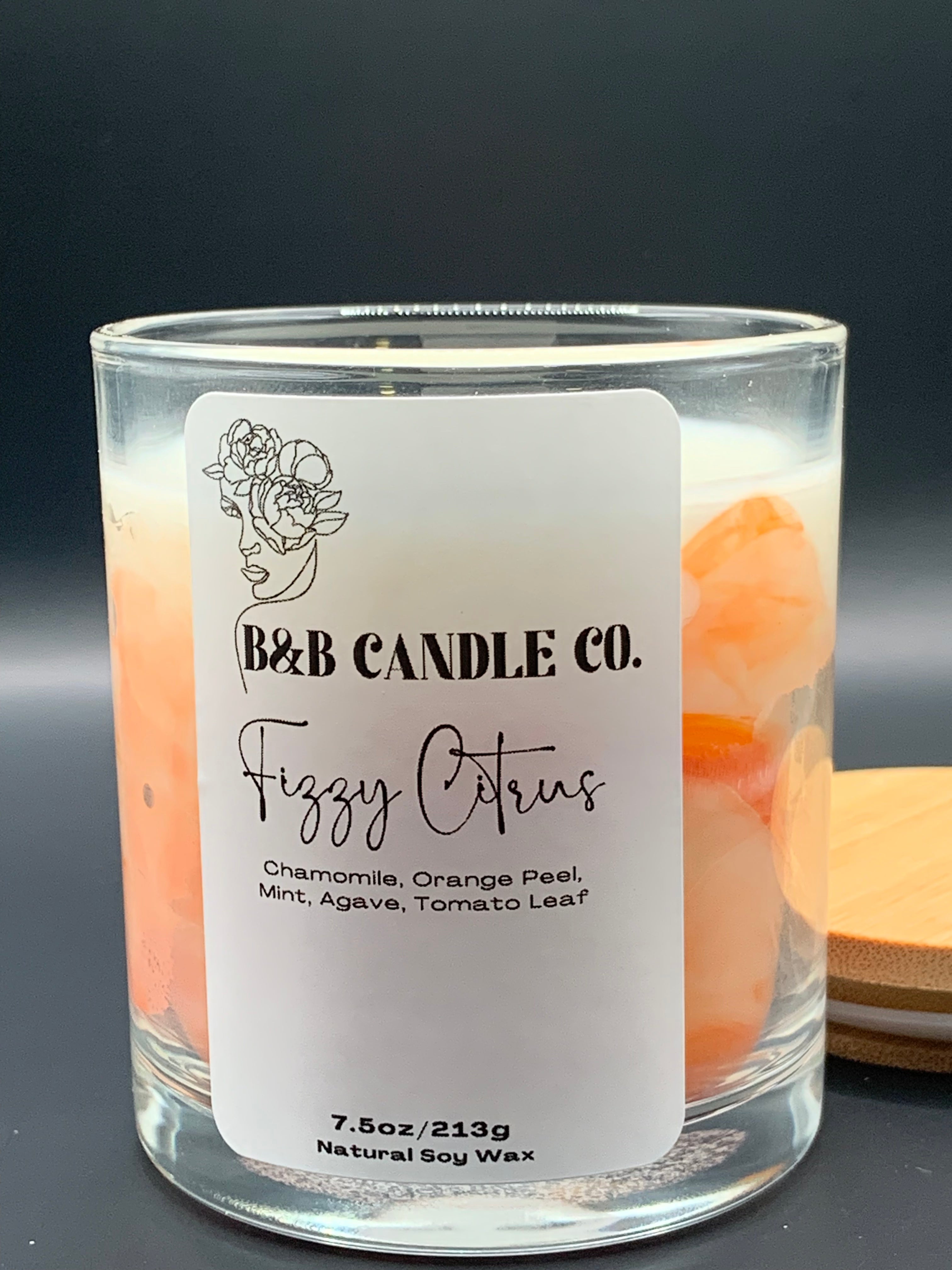 Fizzy Citrus Soy Candle | Zesty Lemon & Sweet Orange & Sparkling Aroma | 7.5 oz Hand-Poured Luxury Candle