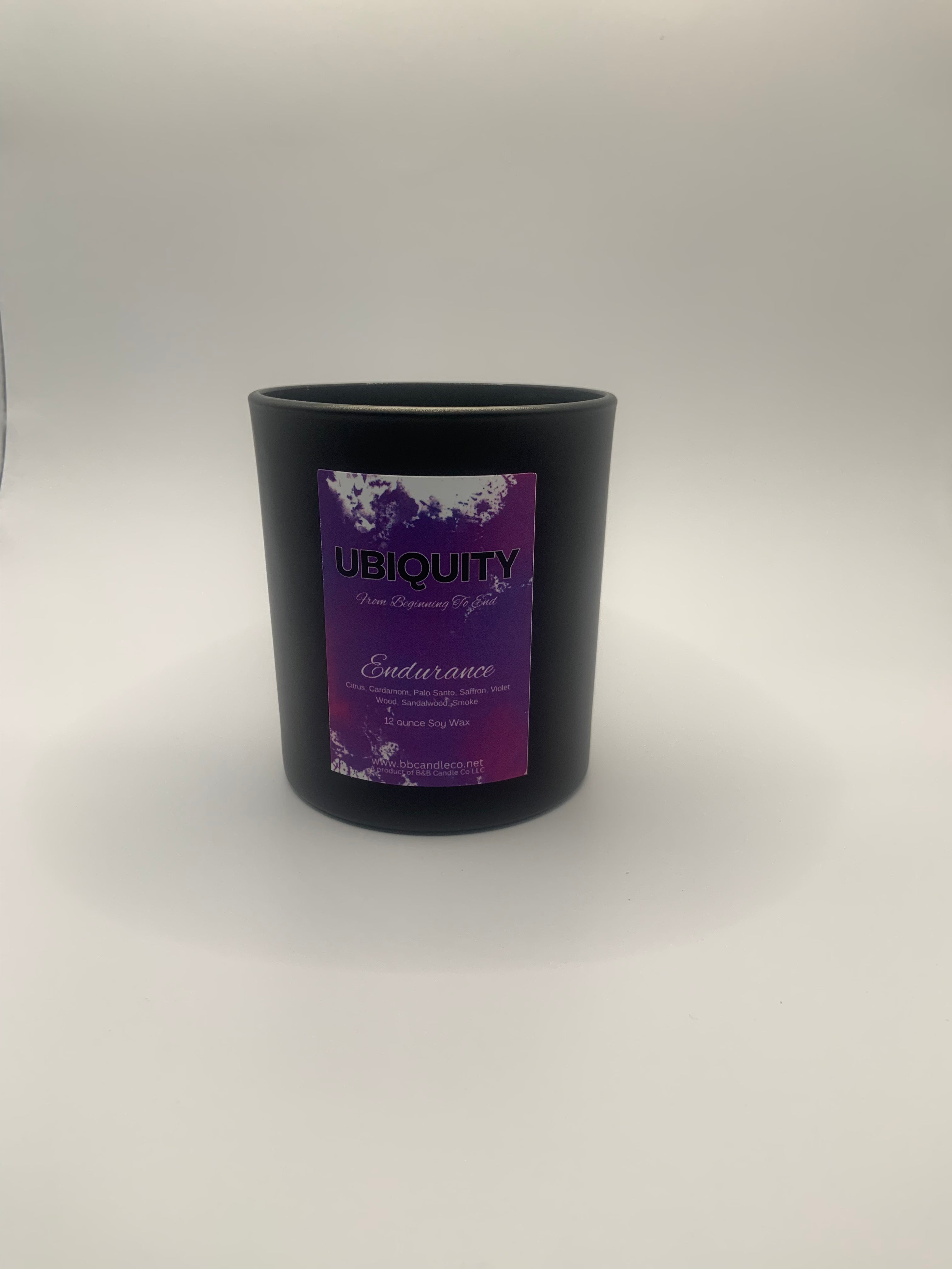 Ubiquity Endurance Scented Candle 12oz Black Matte Wood Lid 2 Wicks