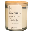 Sugarpine & Patchouli 7.5 oz Marble Candle with Bamboo Lid - Hand-Poured Natural Soy Wax