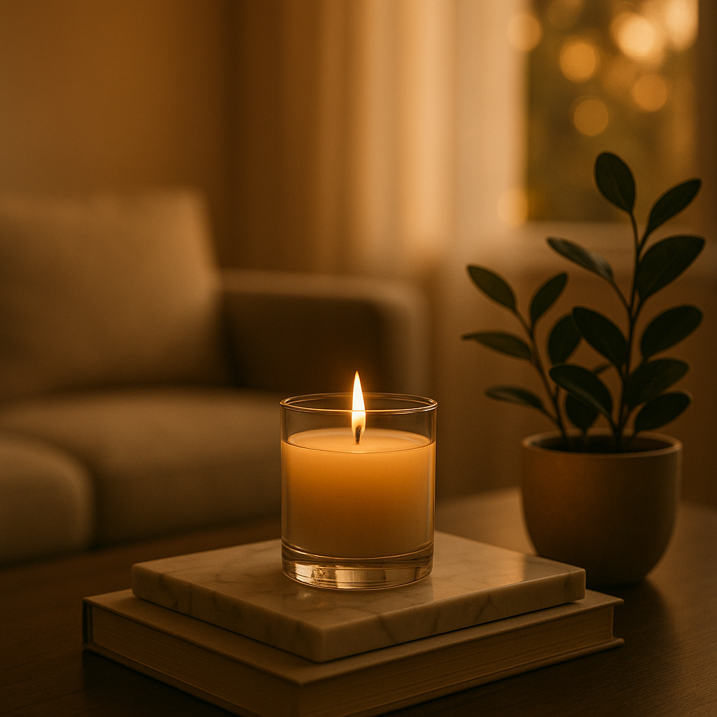 Moonflower Nights 7.5 oz Scented Candle Jasmine Vanilla Amber Pear Aromatherapy