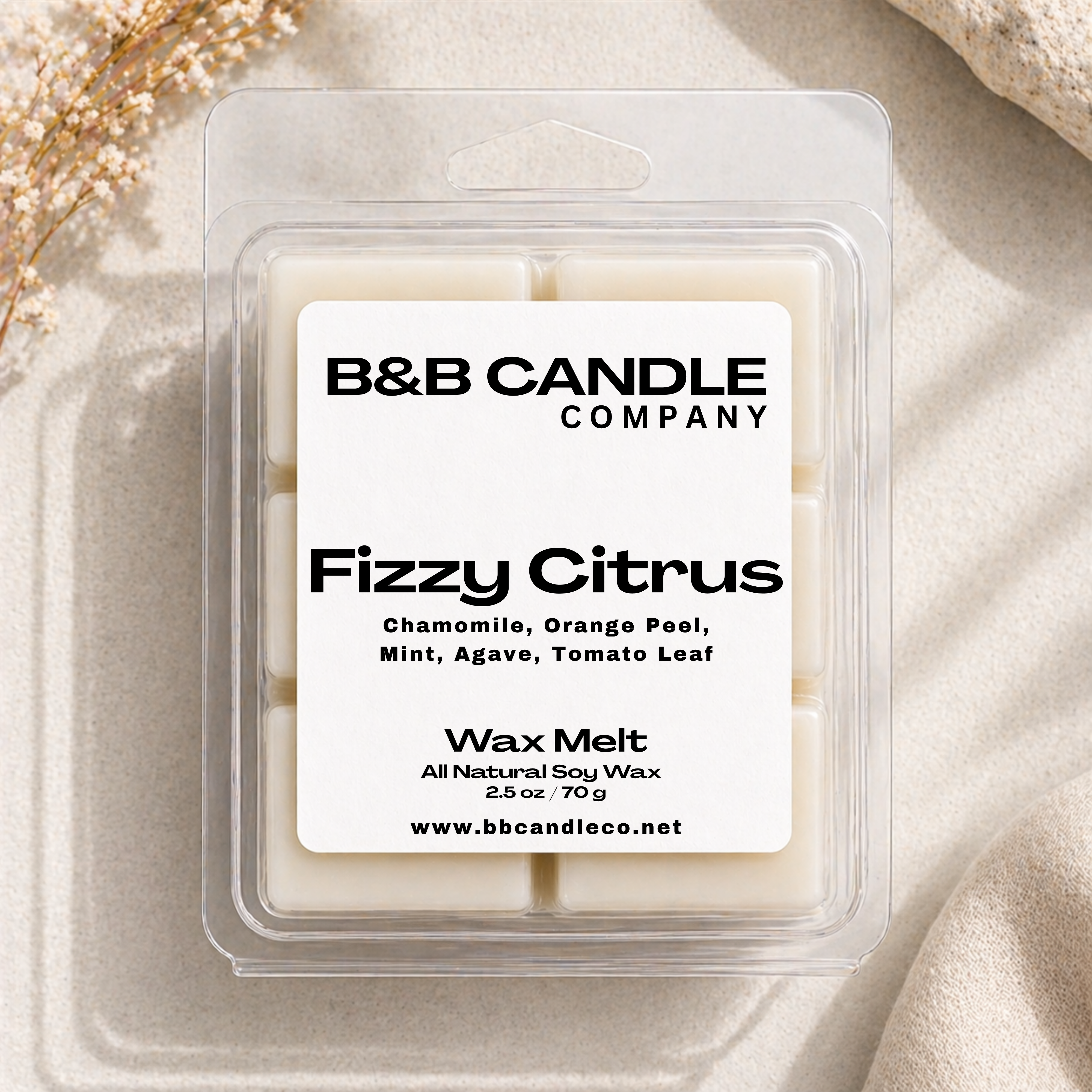 Fizzy Citrus Wax Melt | Bright Citrus Soy Wax Melt with Orange Peel, Mint & Agave