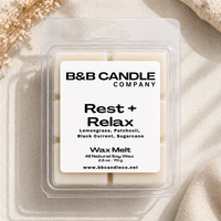 B&B Candle Company wax melt packaging on a neutral background