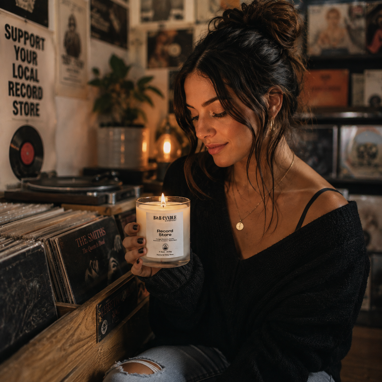 Record Store Soy Candle | Cedar + Incense + Tonka Bean
