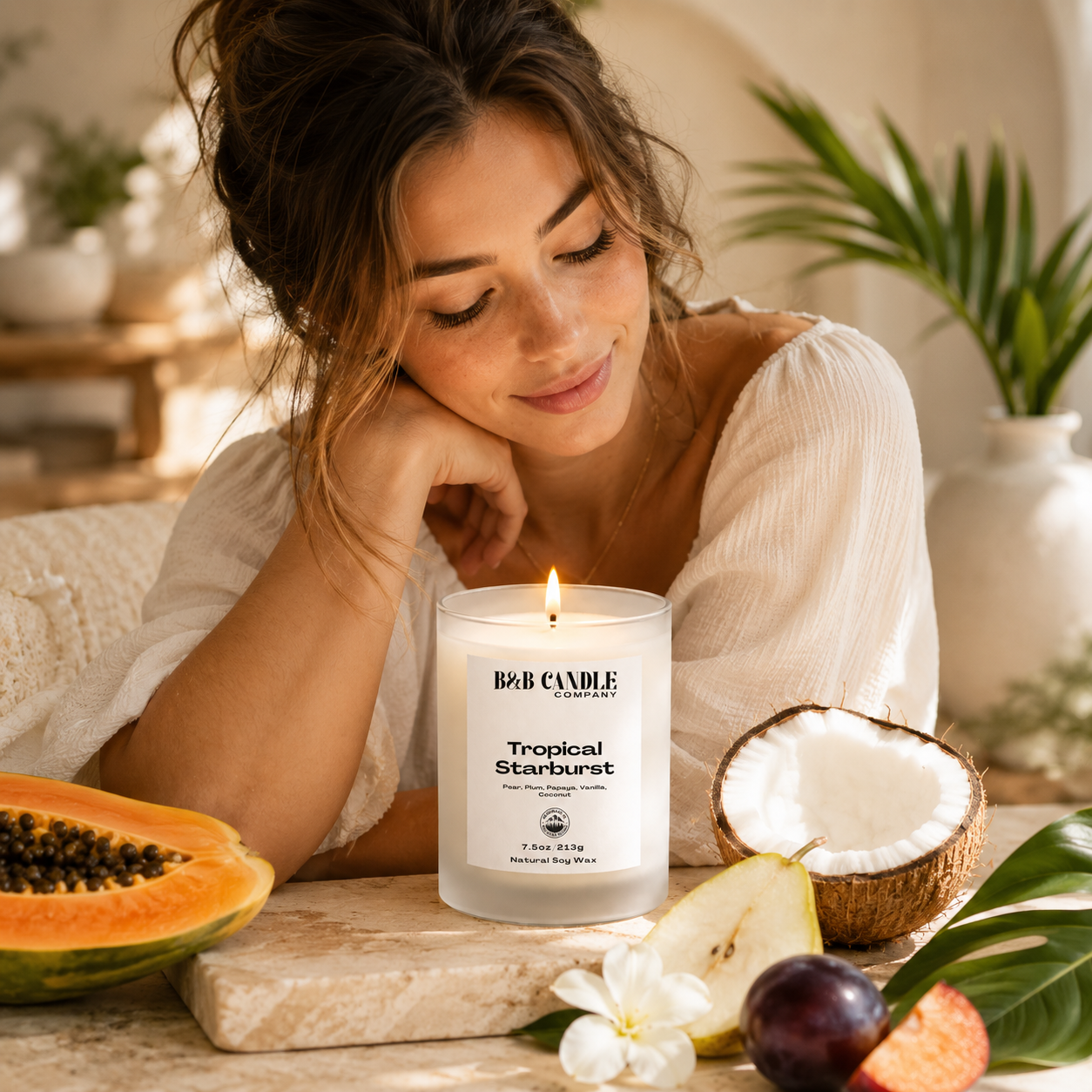 Tropical Starburst Candle | Tropical Fruit Soy Candle | Vanilla Coconut