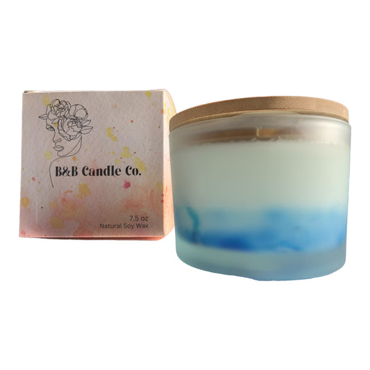 Large 12oz Good Ol R&R Candle Marble Design Frosted Glass With 3 Wicks