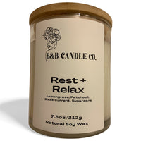 Rest + Relax Scented Candle – Spa Day Aromatherapy Blend – 7.5 oz