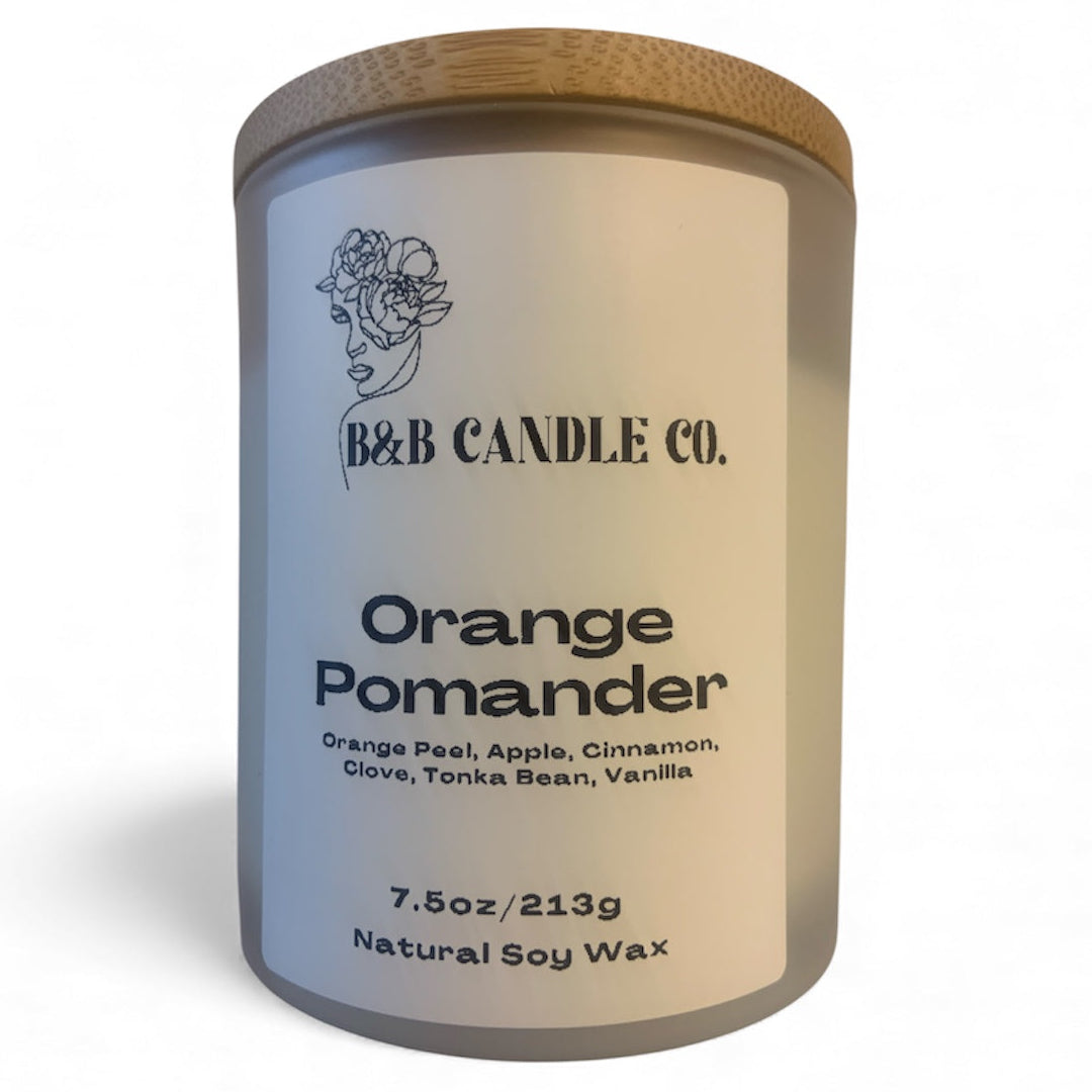 Orange Pomander 7.5 oz Fall Candle Winter Cozy Vibe
