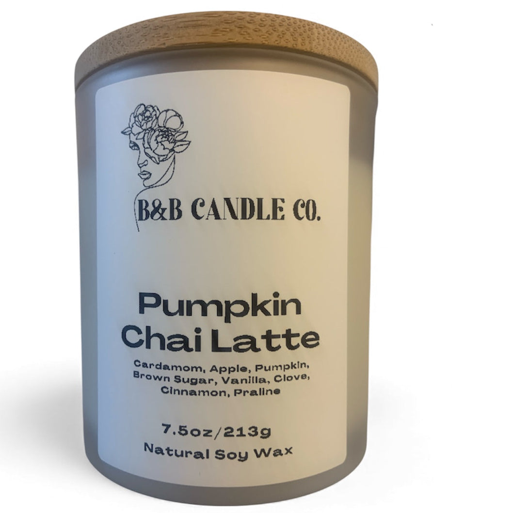 Pumpkin Chai Latte – Warm Pumpkin Spice Candle – 7.5 oz Soy Wax