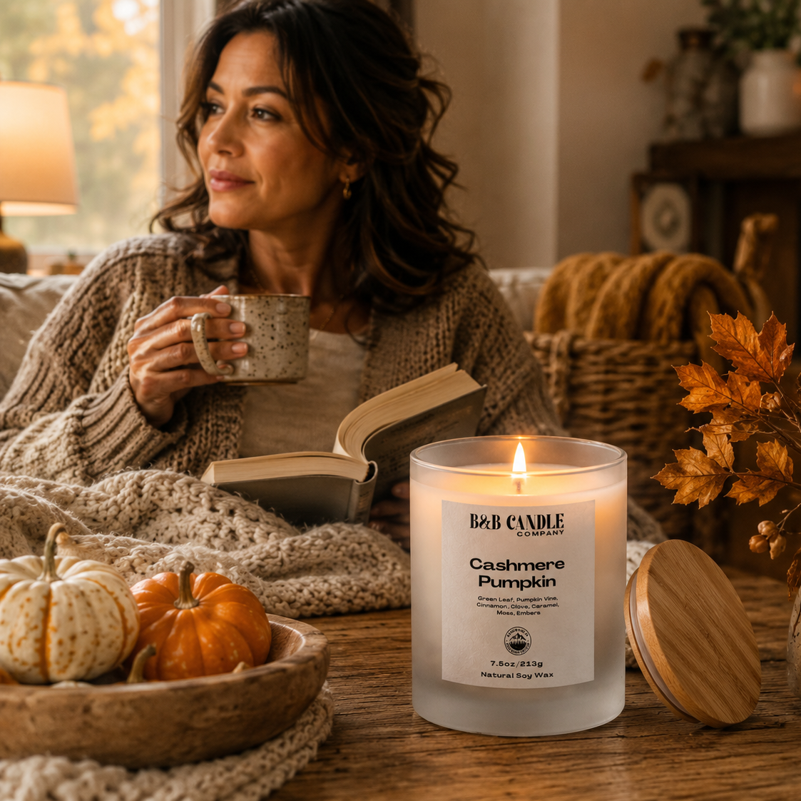 Cashmere Pumpkin Soy Candle | Cozy Pumpkin + Cashmere Fall Candle