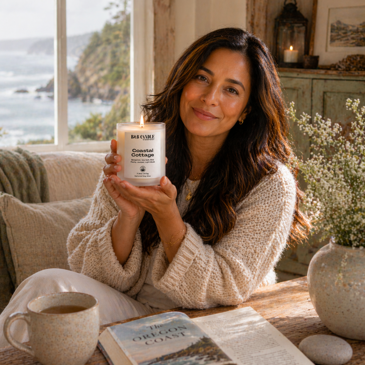 Coastal Cottage Soy Candle | Fresh Ocean Breeze Jasmine + Sea Salt