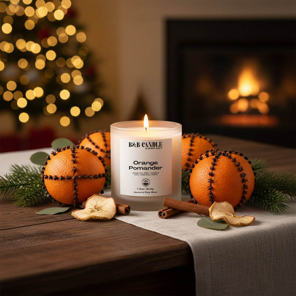 Orange Pomander Soy Candle | Orange + Clove + Cinnamon Fall Candle