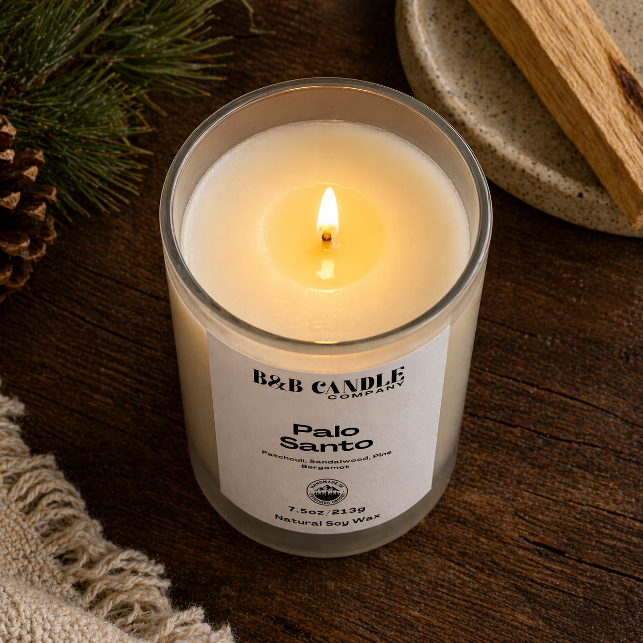 Palo Santo 7.5 Ounce Scented Candle | Earthy, Complex Aromas