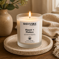 Rest + Relax Scented Candle – Spa Day Aromatherapy Blend – 7.5 oz